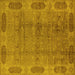 Square Oriental Yellow Traditional Rug, urb2992yw