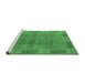 Sideview of Machine Washable Oriental Emerald Green Traditional Area Rugs, wshurb2992emgrn