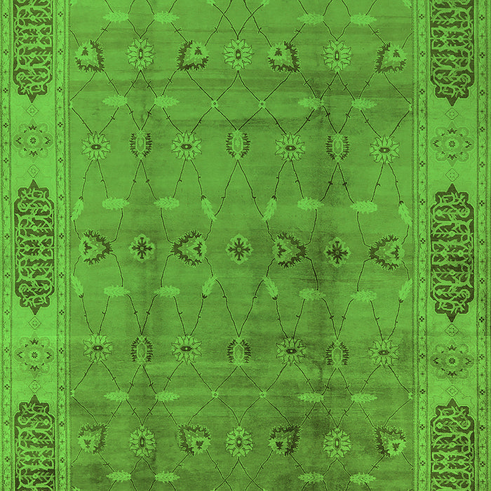 Oriental Green Traditional Rug, urb2992grn