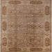 Square Mid-Century Modern Light Brown Oriental Rug, urb2992