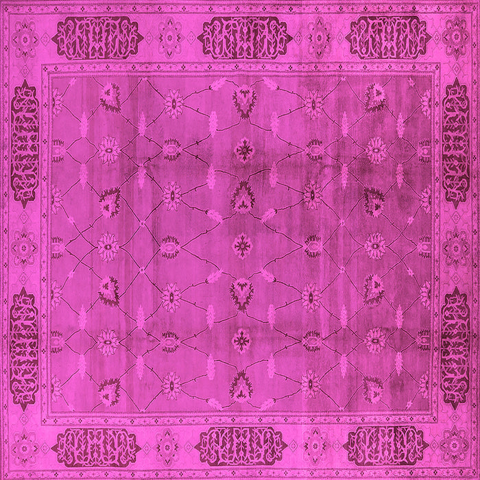 Square Machine Washable Oriental Pink Traditional Rug, wshurb2992pnk