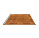 Sideview of Machine Washable Oriental Orange Traditional Area Rugs, wshurb2992org