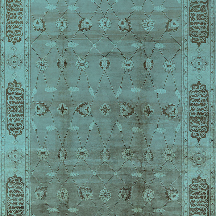Machine Washable Oriental Light Blue Traditional Rug, wshurb2992lblu