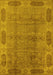 Machine Washable Oriental Yellow Traditional Rug, wshurb2992yw