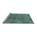 Sideview of Machine Washable Oriental Light Blue Traditional Rug, wshurb2992lblu