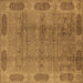 Square Oriental Brown Traditional Rug, urb2992brn