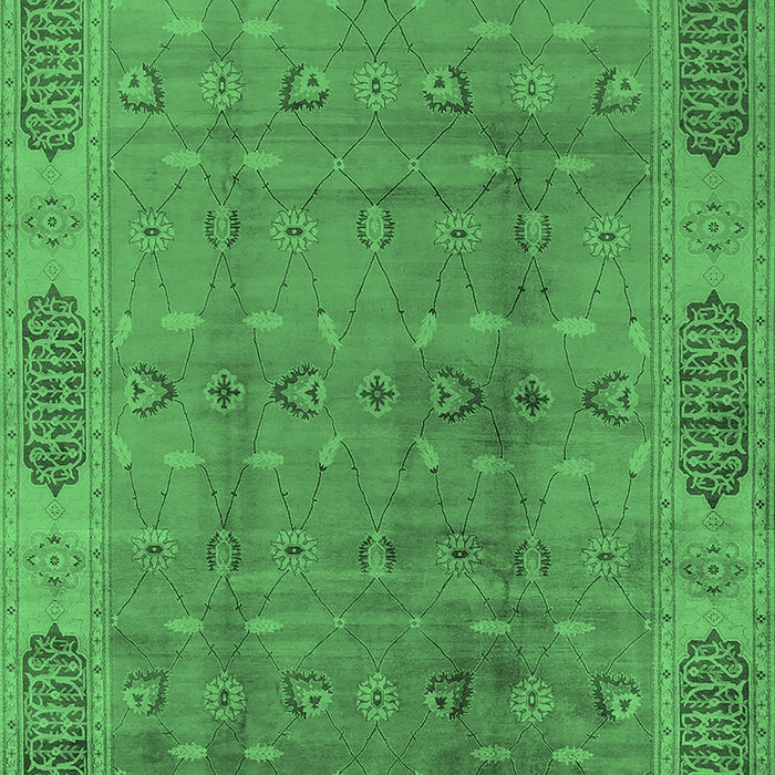 Machine Washable Oriental Emerald Green Traditional Area Rugs, wshurb2992emgrn