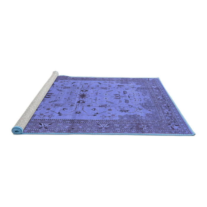 Sideview of Machine Washable Oriental Blue Traditional Rug, wshurb2993blu