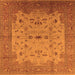 Square Oriental Orange Traditional Rug, urb2993org