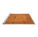 Sideview of Machine Washable Oriental Orange Traditional Area Rugs, wshurb2993org