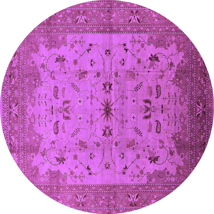 Round Machine Washable Oriental Purple Traditional Area Rugs, wshurb2993pur