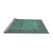 Sideview of Machine Washable Oriental Light Blue Traditional Rug, wshurb2993lblu