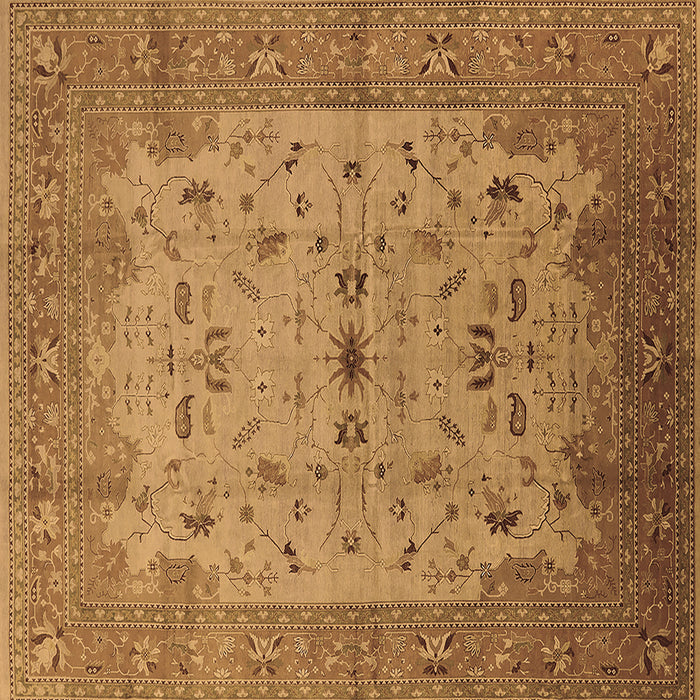 Square Machine Washable Oriental Brown Traditional Rug, wshurb2993brn