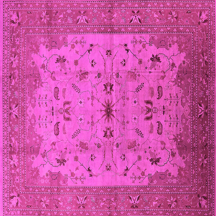 Square Machine Washable Oriental Pink Traditional Rug, wshurb2993pnk