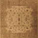 Square Oriental Brown Traditional Rug, urb2993brn
