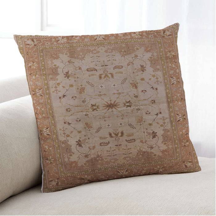 Lifestyle Image of Mid-Century Modern Urban Square Mahogany Brown Throw Pillow, 18 inch by 18 inch, pwurb2993