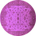Round Oriental Purple Traditional Rug, urb2993pur
