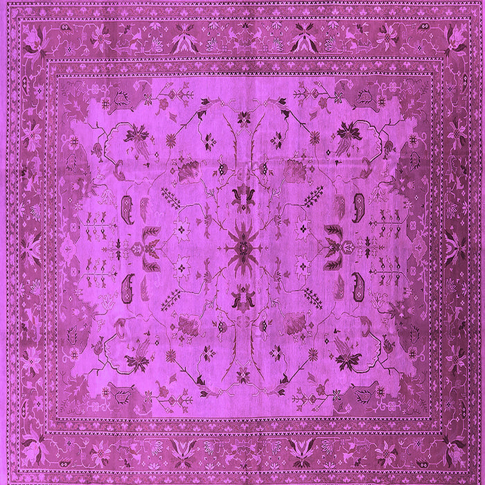 Square Machine Washable Oriental Purple Traditional Area Rugs, wshurb2993pur