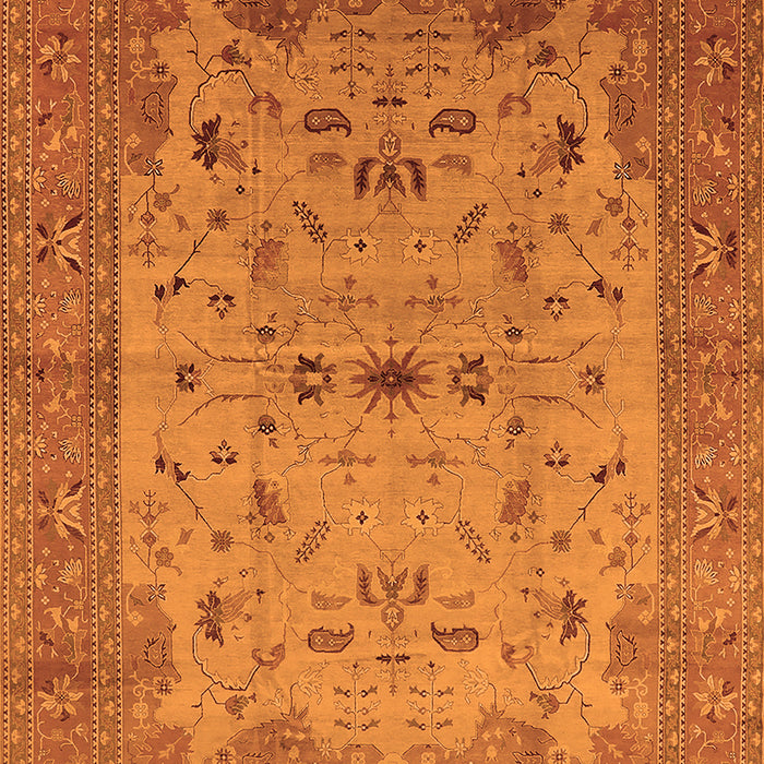 Machine Washable Oriental Orange Traditional Area Rugs, wshurb2993org