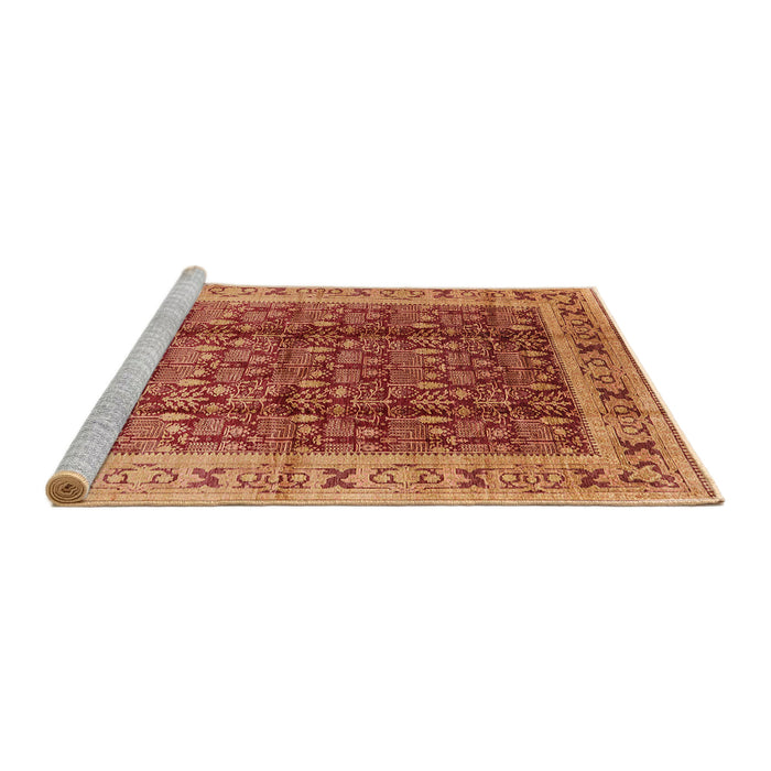 Sideview of Machine Washable Industrial Modern Orange Rug, wshurb2994