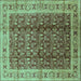Square Machine Washable Oriental Turquoise Traditional Area Rugs, wshurb2994turq