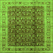 Square Machine Washable Oriental Green Traditional Area Rugs, wshurb2994grn