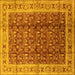 Square Machine Washable Oriental Yellow Traditional Rug, wshurb2994yw