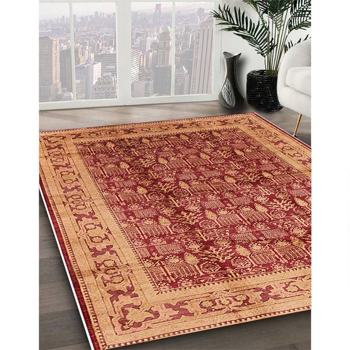 Machine Washable Industrial Modern Orange Rug in a Family Room, wshurb2994
