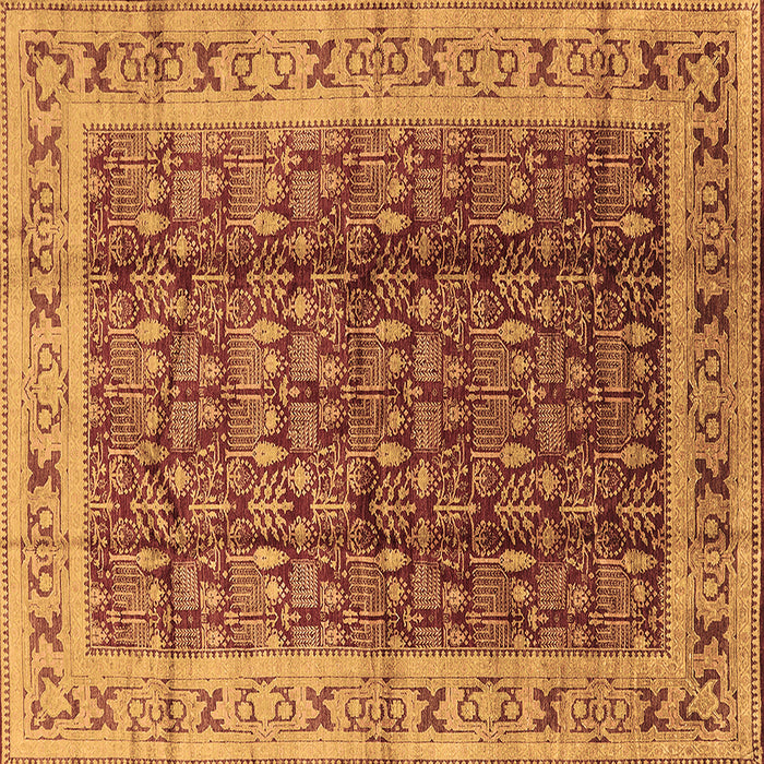 Square Machine Washable Oriental Brown Traditional Rug, wshurb2994brn