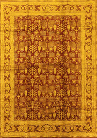 Oriental Yellow Traditional Rug, urb2994yw