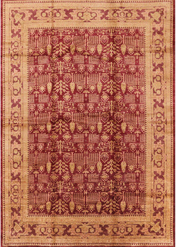 Mid-Century Modern Orange Oriental Rug, urb2994