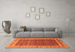 Machine Washable Oriental Orange Traditional Area Rugs in a Living Room, wshurb2994org