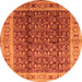 Round Oriental Orange Traditional Rug, urb2994org