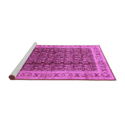 Sideview of Machine Washable Oriental Purple Traditional Area Rugs, wshurb2994pur