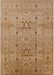 Mid-Century Modern Brown Sand Brown Oriental Rug, urb2995