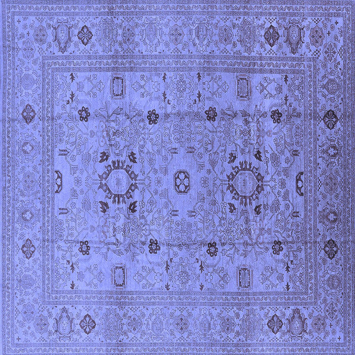 Square Oriental Blue Traditional Rug, urb2995blu