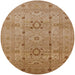 Round Machine Washable Industrial Modern Brown Sand Brown Rug, wshurb2995