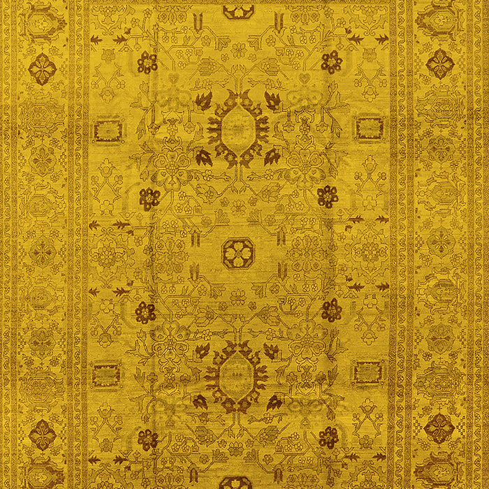 Machine Washable Oriental Yellow Traditional Rug, wshurb2995yw