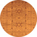 Round Oriental Orange Traditional Rug, urb2995org