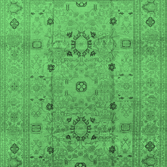 Machine Washable Oriental Emerald Green Traditional Area Rugs, wshurb2995emgrn