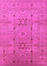 Machine Washable Oriental Pink Traditional Rug, wshurb2995pnk