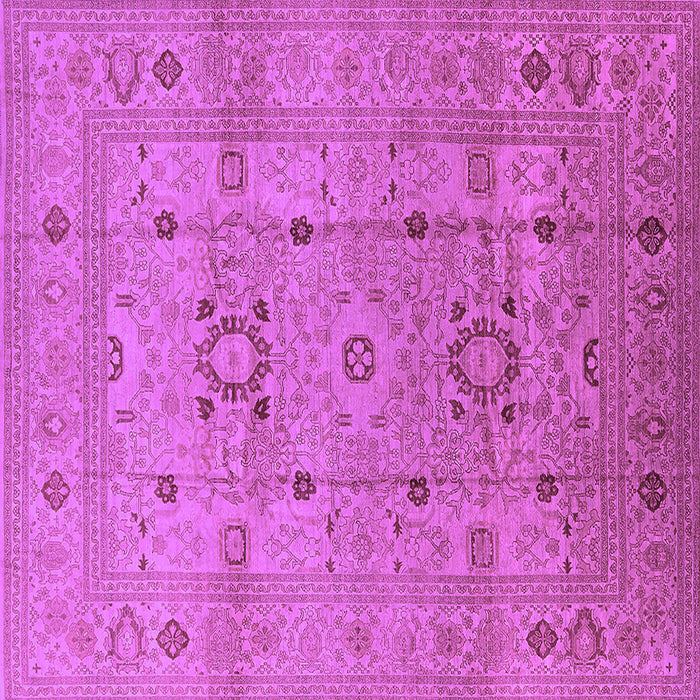 Square Machine Washable Oriental Purple Traditional Area Rugs, wshurb2995pur