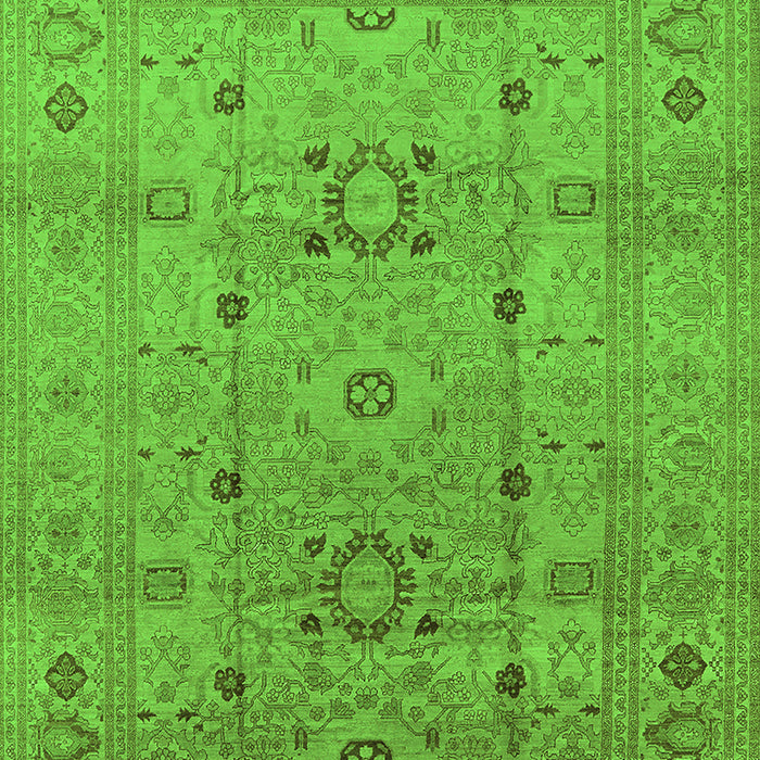 Machine Washable Oriental Green Traditional Area Rugs, wshurb2995grn