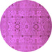 Round Oriental Purple Traditional Rug, urb2995pur