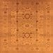 Square Machine Washable Oriental Orange Traditional Area Rugs, wshurb2995org