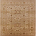 Square Mid-Century Modern Brown Sand Brown Oriental Rug, urb2995