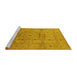 Sideview of Machine Washable Oriental Yellow Traditional Rug, wshurb2995yw