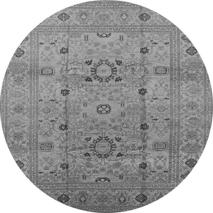 Round Oriental Gray Traditional Rug, urb2995gry
