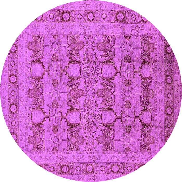 Round Oriental Purple Traditional Rug, urb2996pur