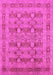 Machine Washable Oriental Pink Traditional Rug, wshurb2996pnk